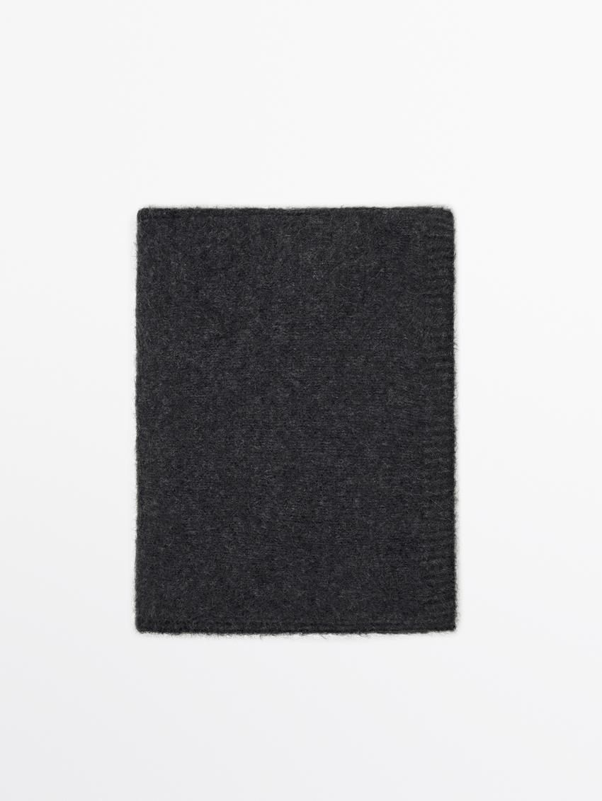 Massimo Dutti Alpaca Blend Women Scarf Dark Grey | US-BI9032856