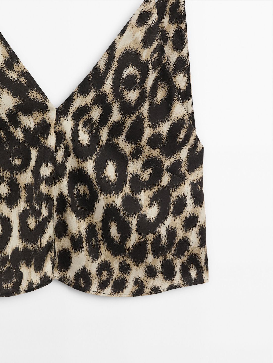 Massimo Dutti Animal Print Loose Strappy Co-ord Women Top Leopard | US-MI8213709