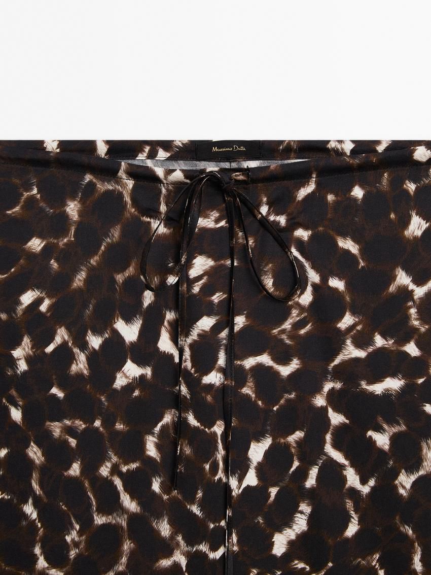 Massimo Dutti Animal Print Midi Co-ord Women Skirts Leopard | US-ME0718359