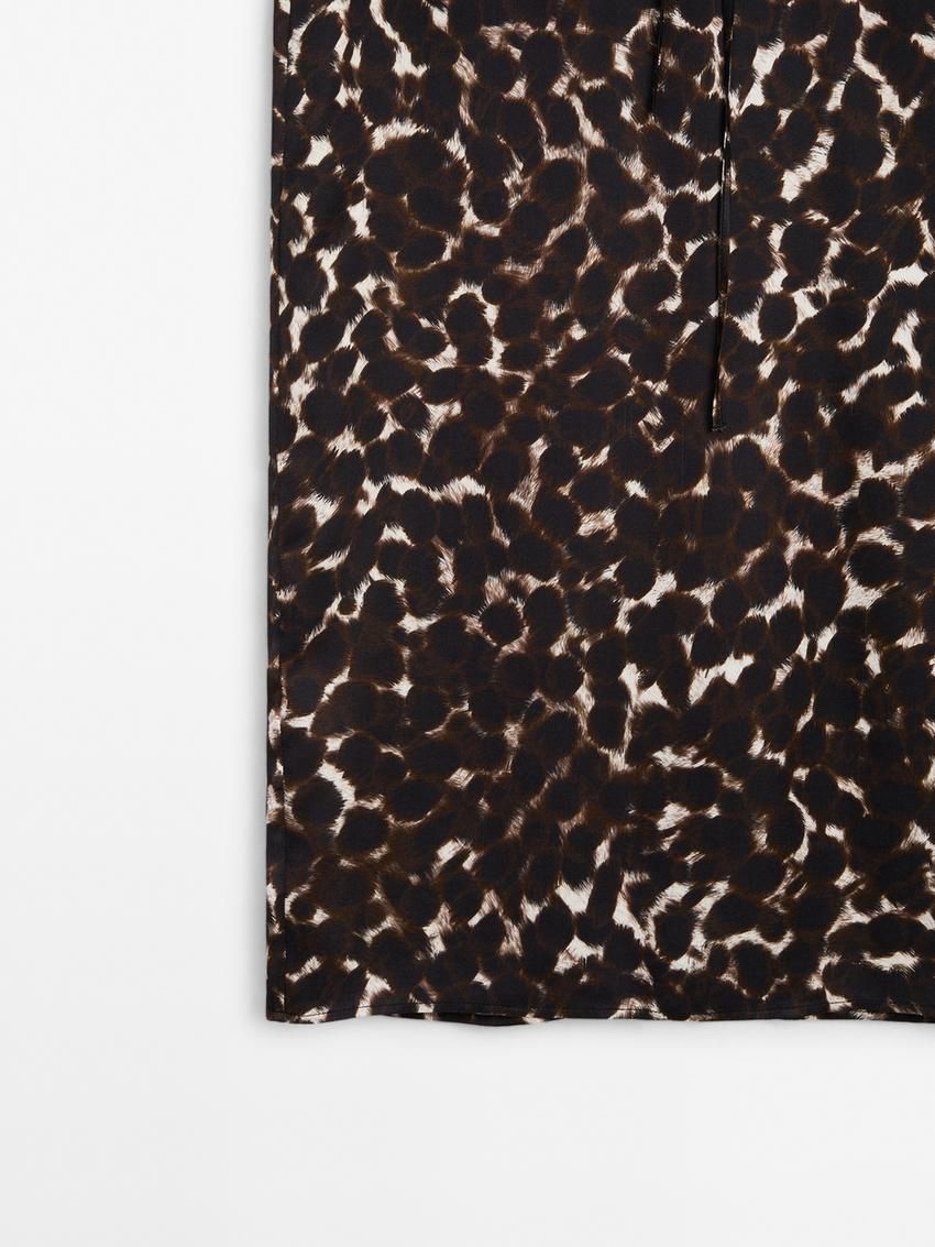 Massimo Dutti Animal Print Midi Co-ord Women Skirts Leopard | US-ME0718359