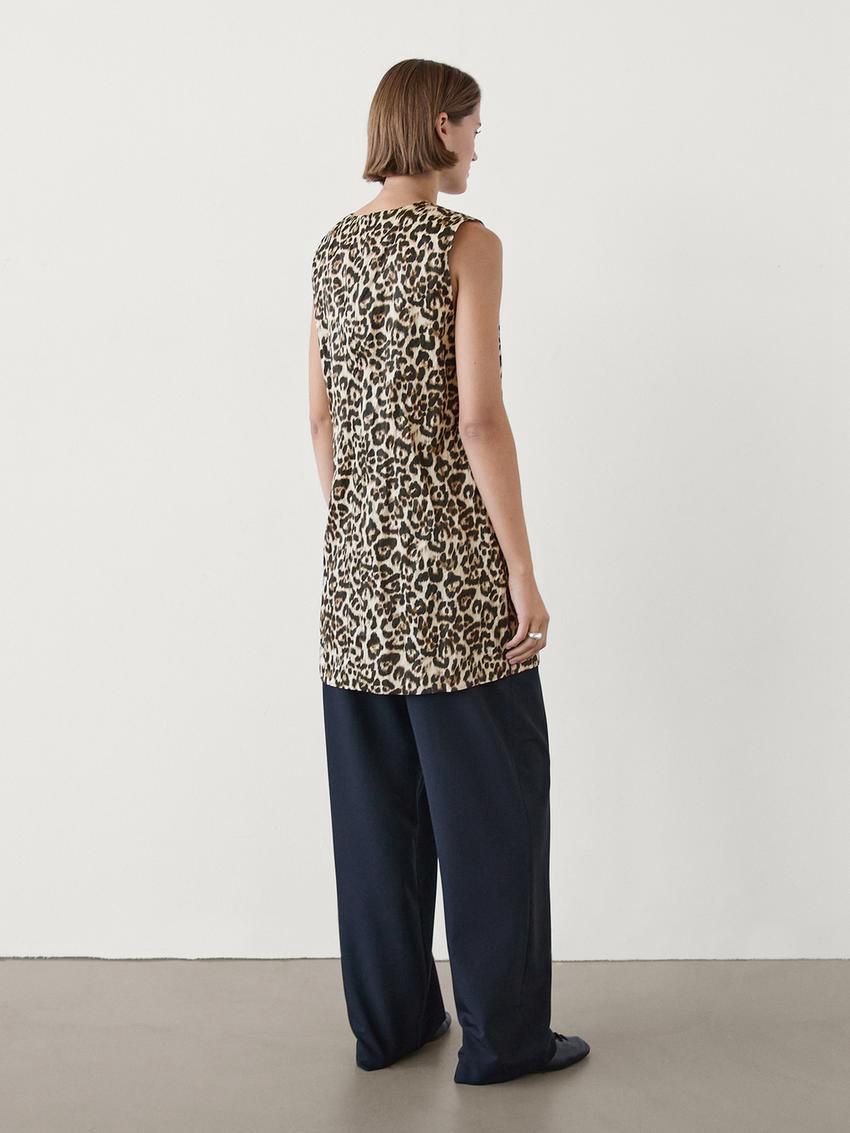 Massimo Dutti Animal Print Mini Women Dress Leopard | US-FJ7935024