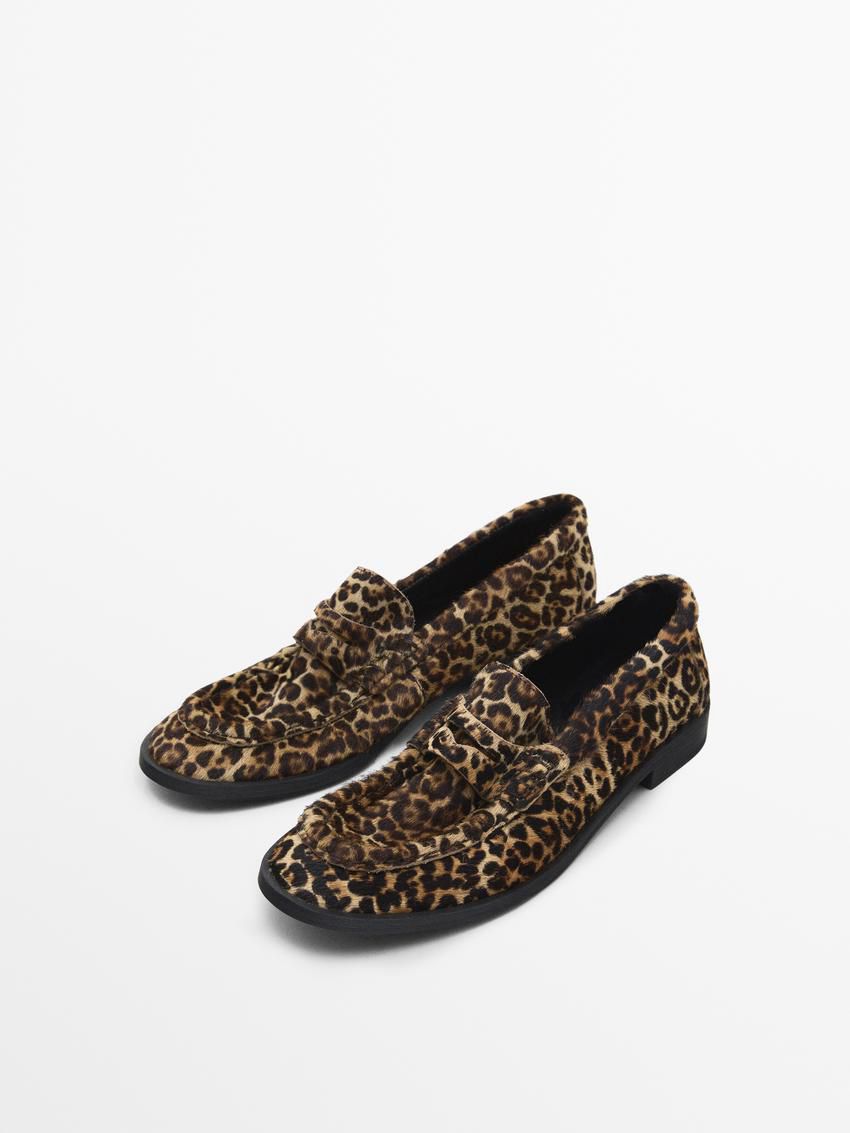 Massimo Dutti Animal Print Penny Women Loafers Leopard | US-MG9651023