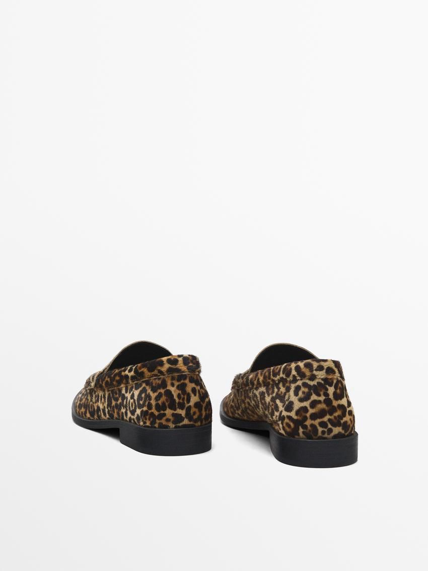 Massimo Dutti Animal Print Penny Women Loafers Leopard | US-MG9651023