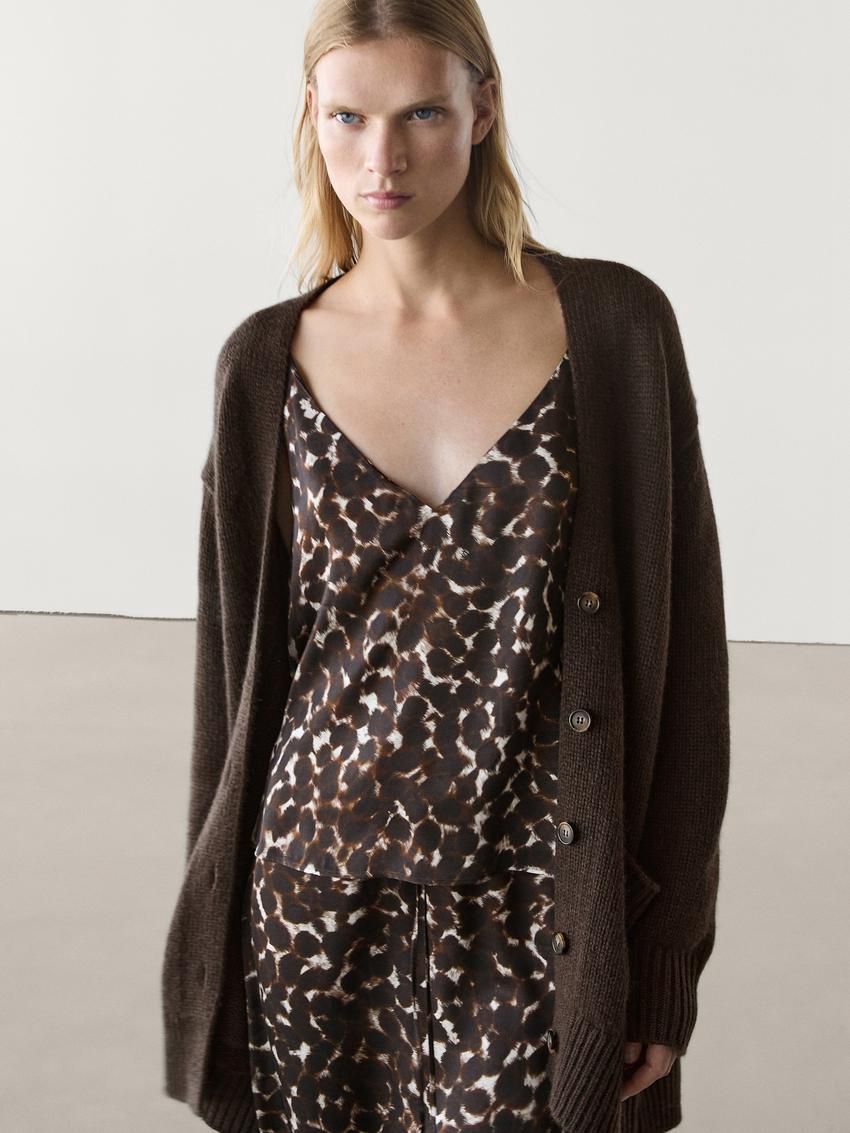 Massimo Dutti Animal Print Strappy Co-ord Women Top Leopard | US-KE2379806