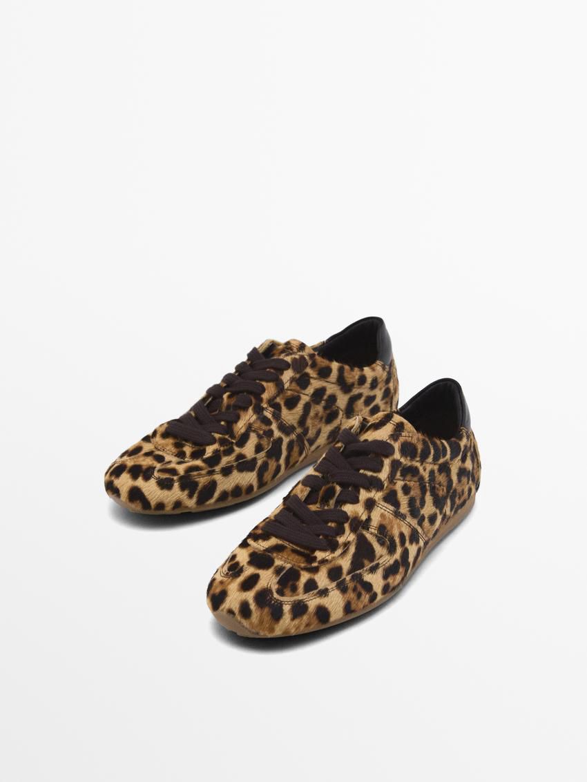 Massimo Dutti Animal Print Women Sneakers Leopard | US-QP0264371