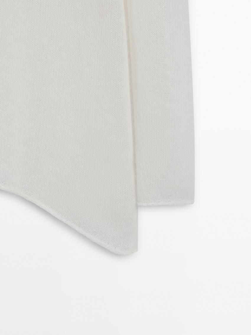 Massimo Dutti Asymmetric Alpaca Blend Women Sweater Cream | US-CX8217053