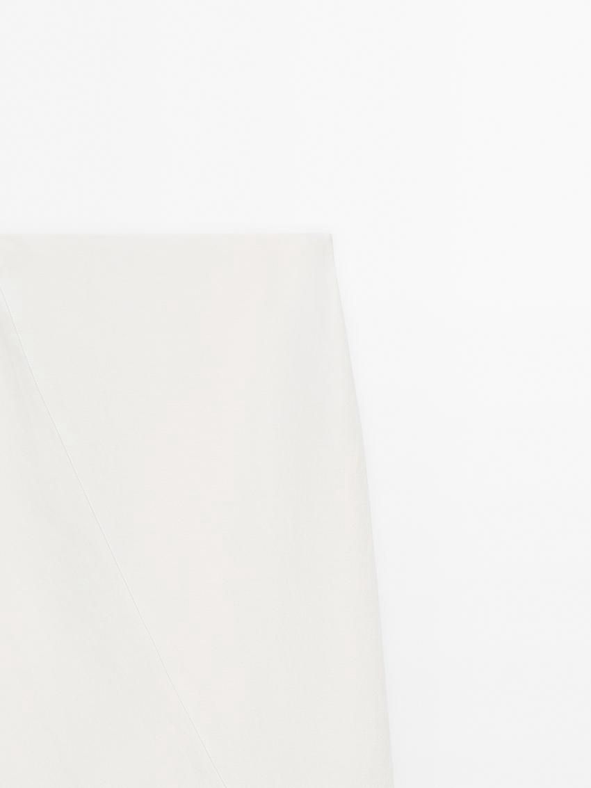 Massimo Dutti Asymmetric Flounce Midi Women Skirts White | US-XZ6127389