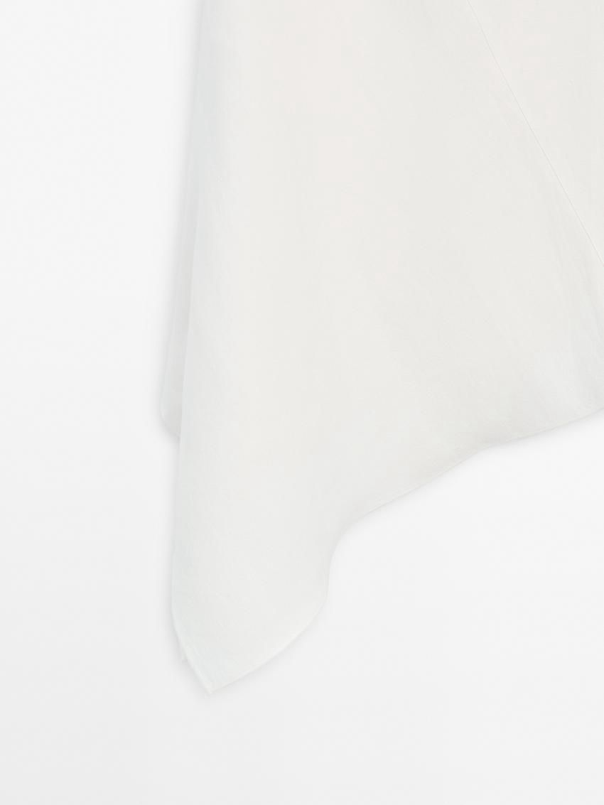 Massimo Dutti Asymmetric Flounce Midi Women Skirts White | US-XZ6127389