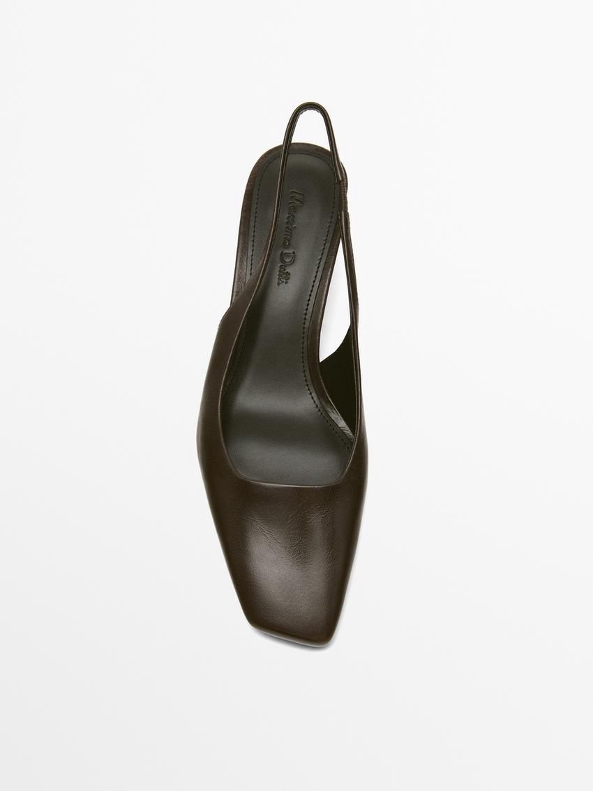 Massimo Dutti Backless Women Heels Dark Brown | US-QM0251679