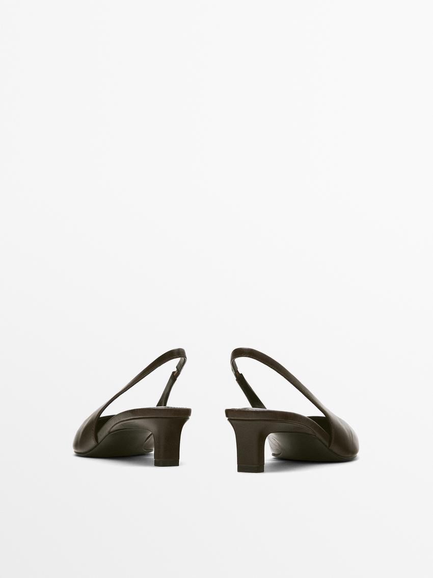 Massimo Dutti Backless Women Heels Dark Brown | US-QM0251679