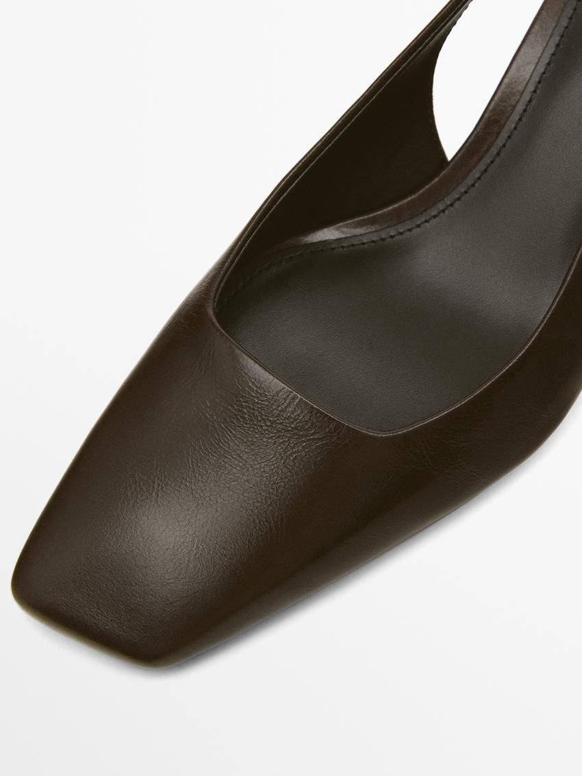 Massimo Dutti Backless Women Heels Dark Brown | US-QM0251679