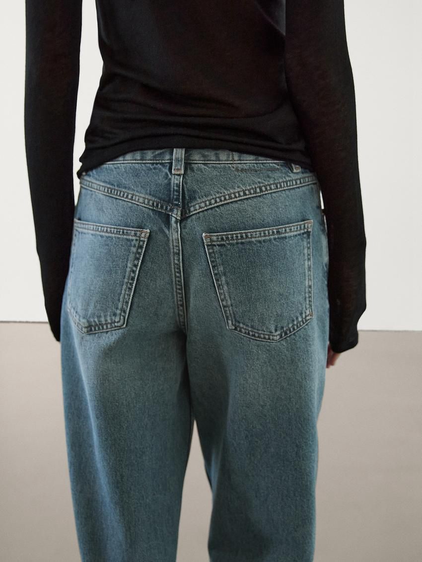 Massimo Dutti Barrel Fit Women Jeans Blue | US-WY2493568