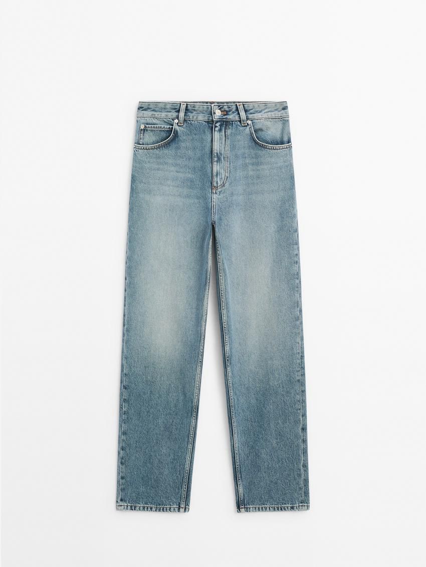 Massimo Dutti Barrel Fit Women Jeans Blue | US-WY2493568