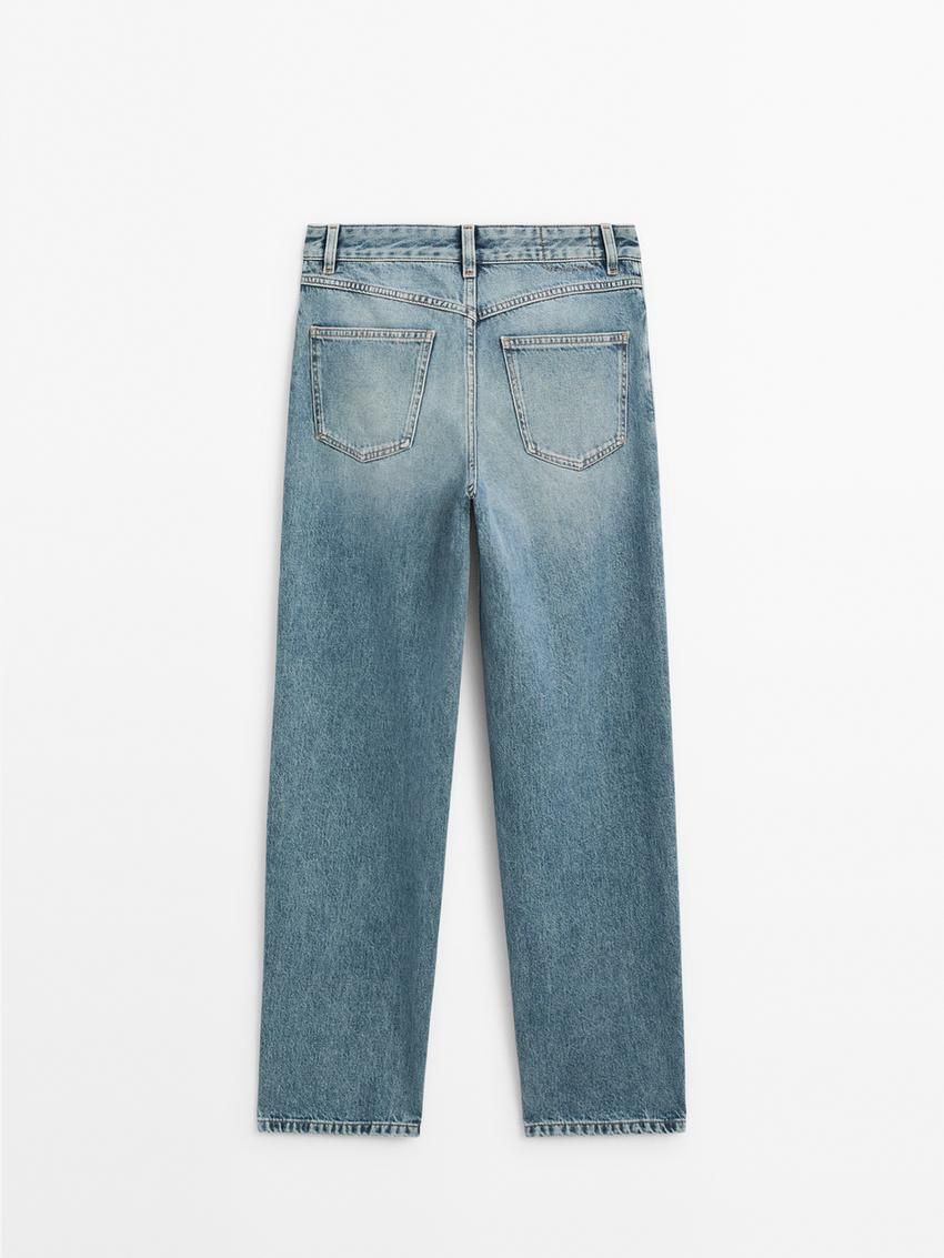 Massimo Dutti Barrel Fit Women Jeans Blue | US-WY2493568