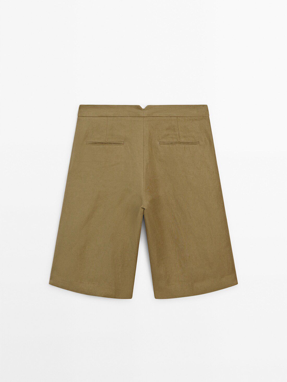Massimo Dutti Bermuda With Dart Details Women Shorts Green | US-KG0684725