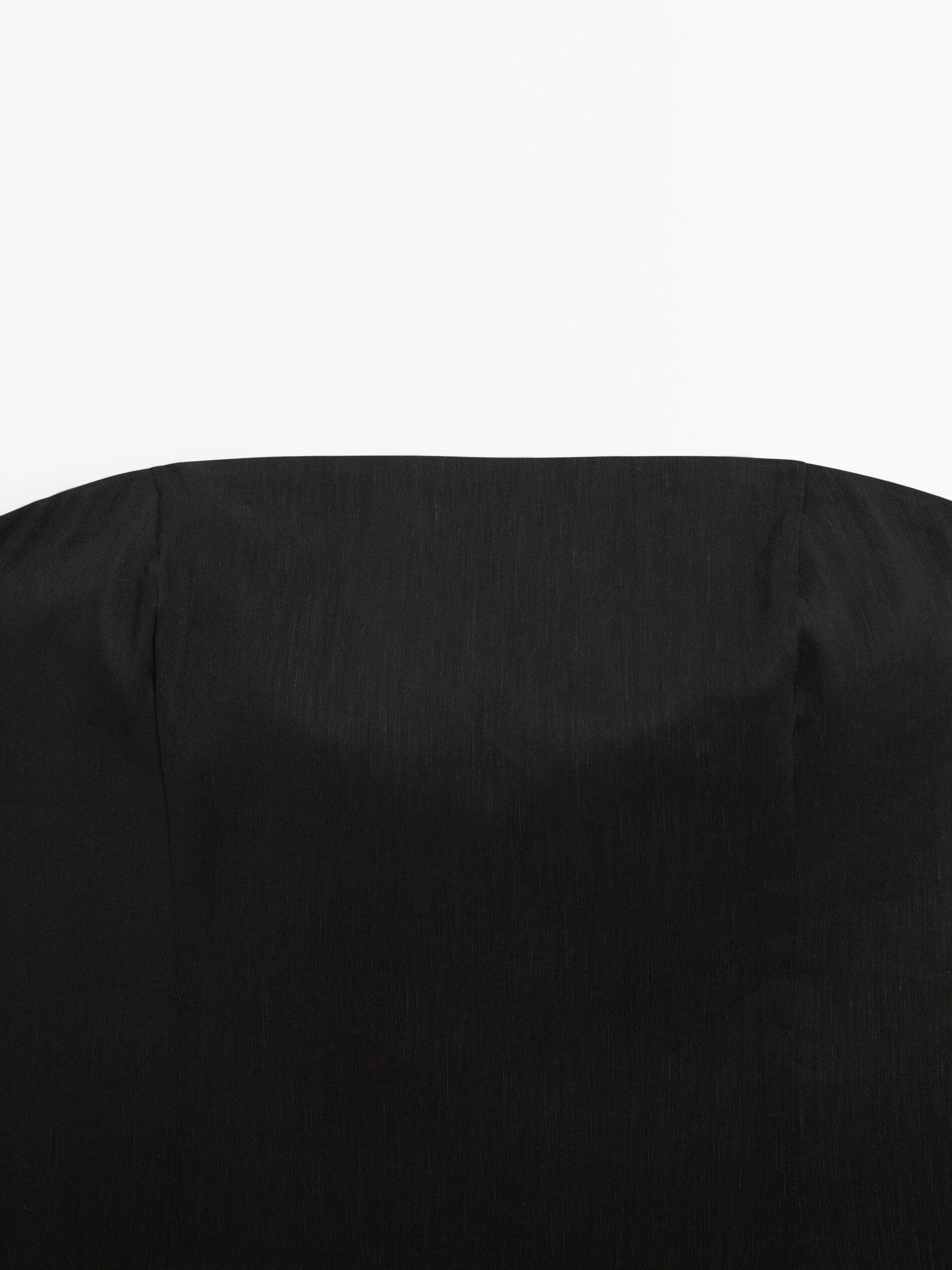 Massimo Dutti Black Strapless Women Top Black | US-PV8019436