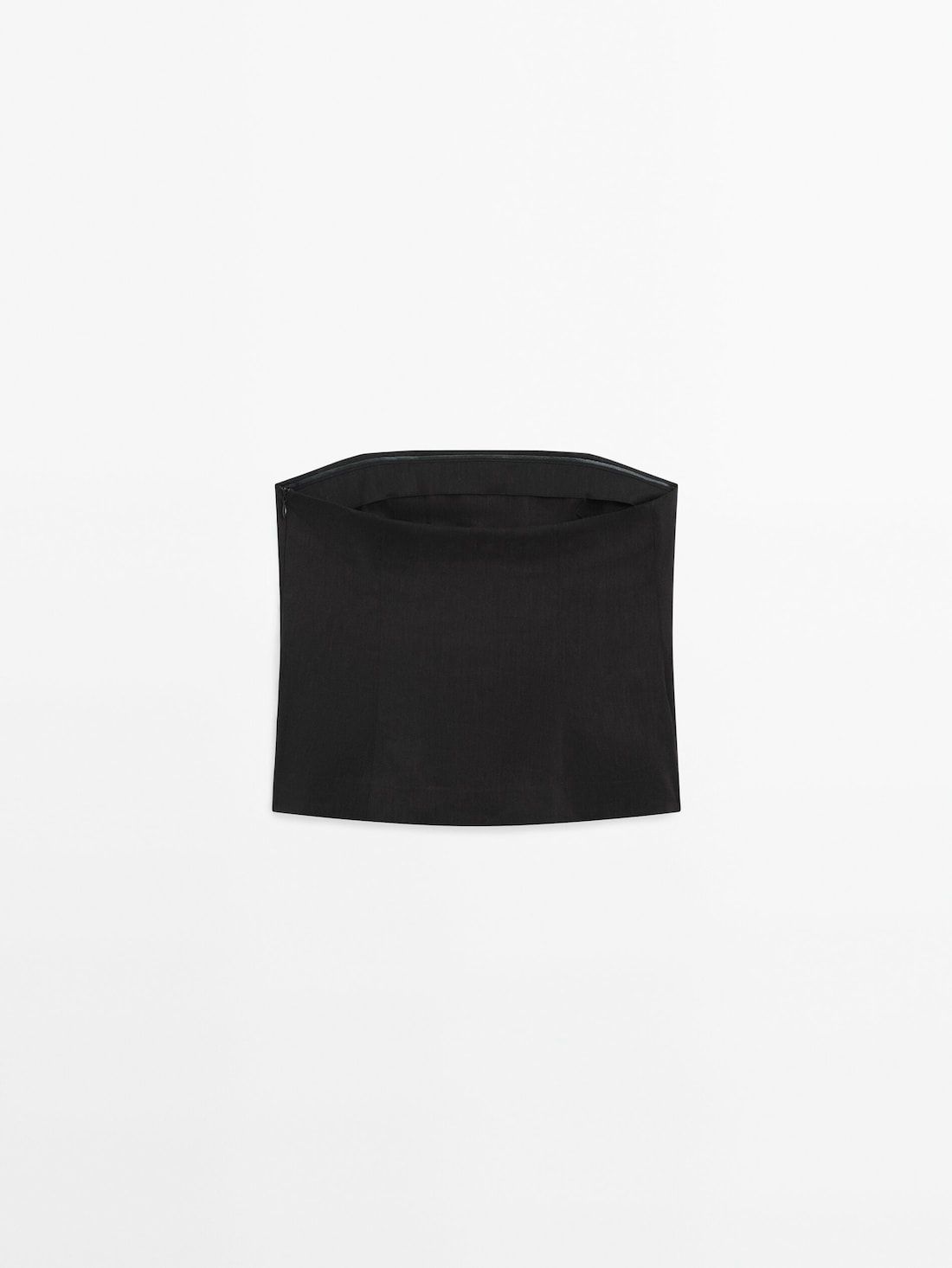 Massimo Dutti Black Strapless Women Top Black | US-PV8019436