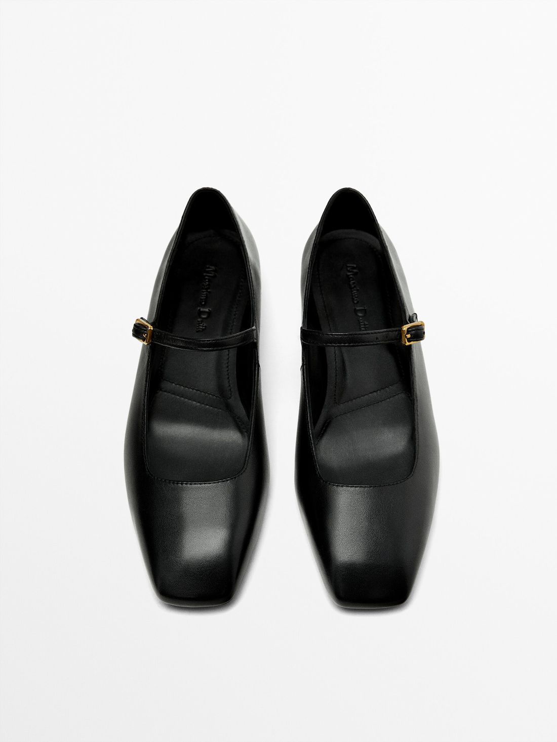 Massimo Dutti Buckle Women Ballet Flats Black | US-WN3597081