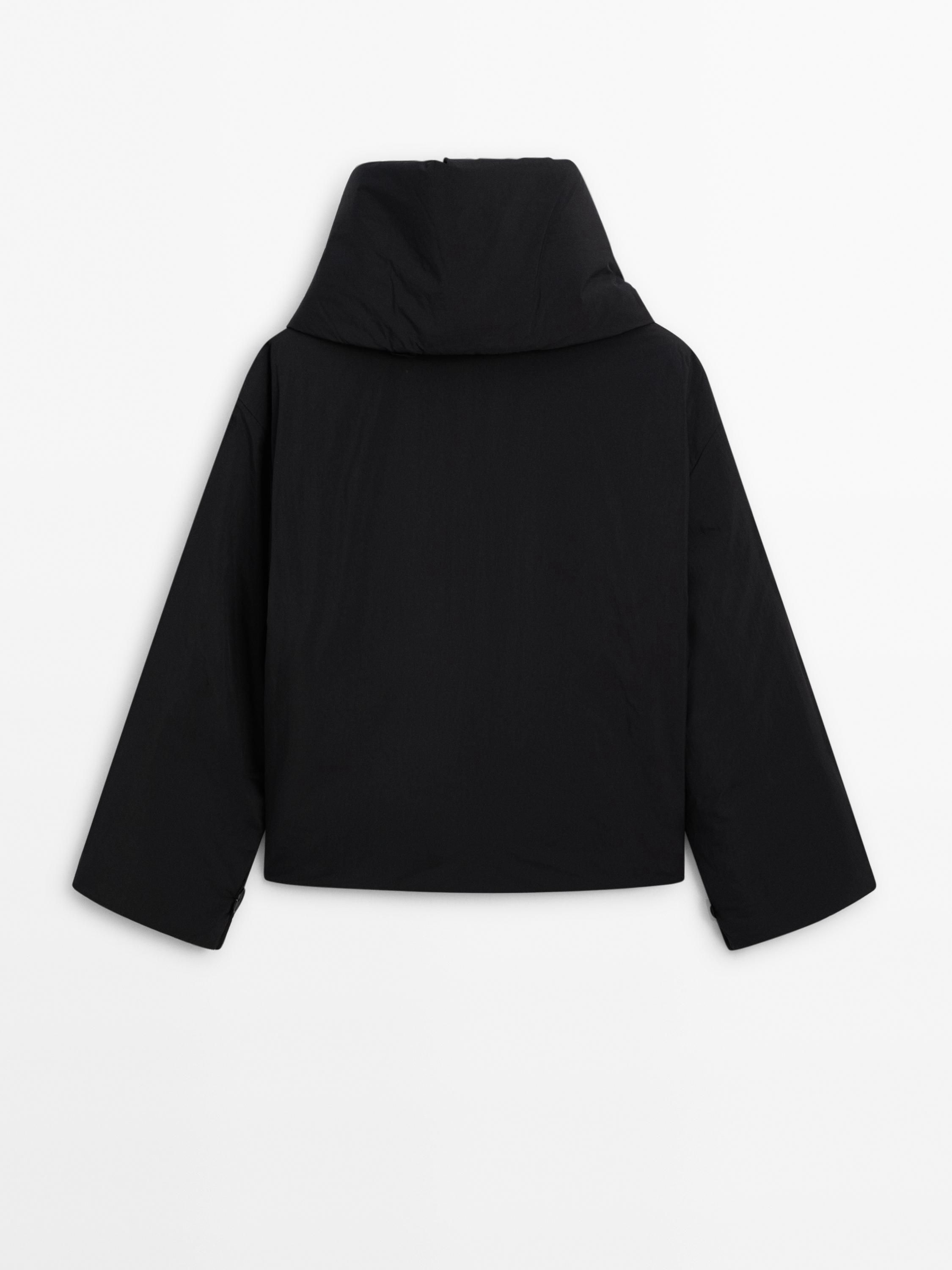 Massimo Dutti Button Scarf Women Quilted Jacket Black | US-PL9631584