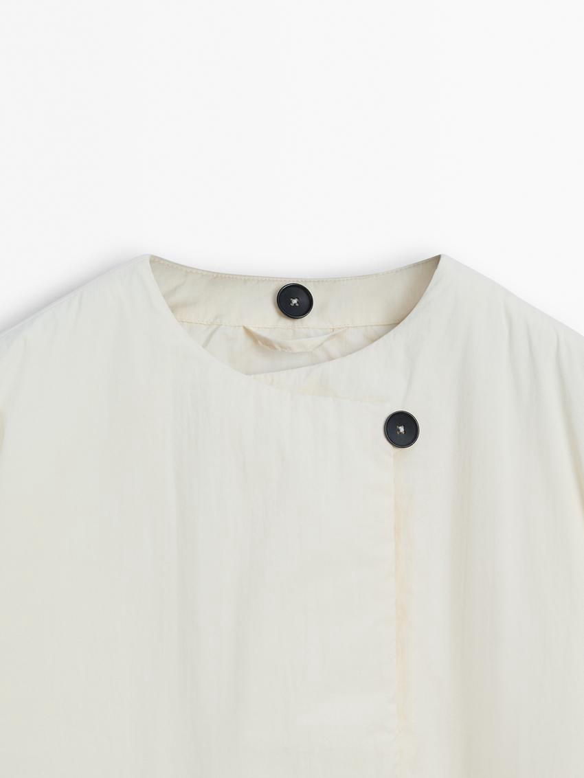 Massimo Dutti Button Scarf Women Quilted Jacket White | US-GE5894270