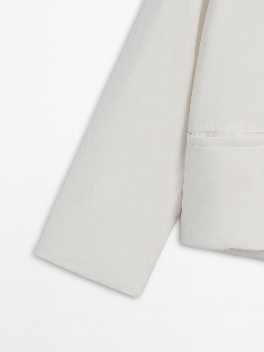 Massimo Dutti Button Scarf Women Quilted Jacket White | US-GE5894270