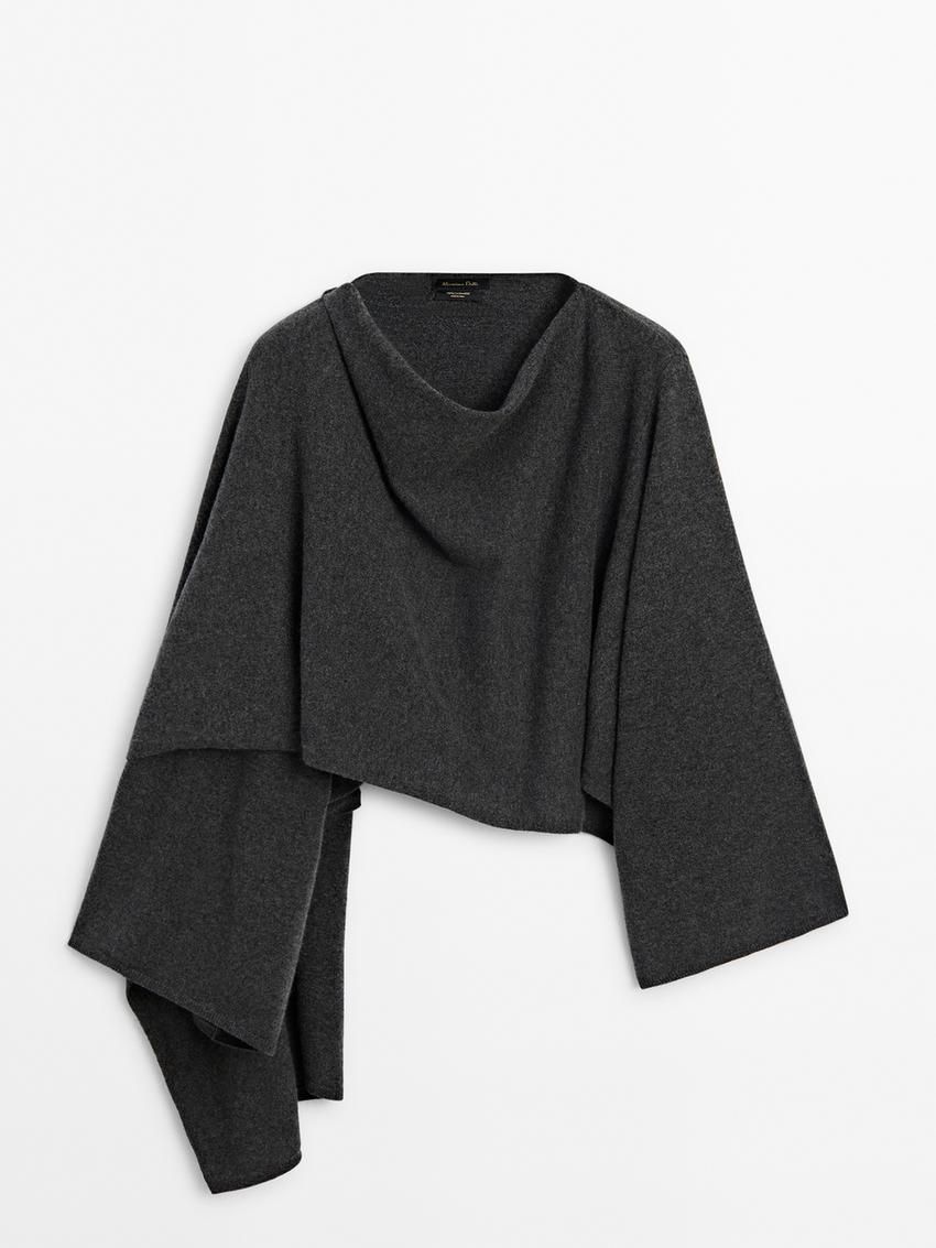 Massimo Dutti Cashmere Cape Women Sweater Dark Grey | US-IV4830162