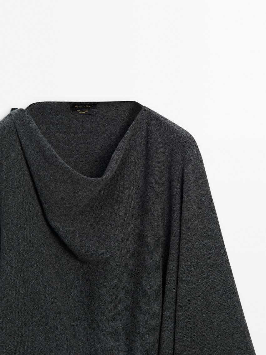 Massimo Dutti Cashmere Cape Women Sweater Dark Grey | US-IV4830162