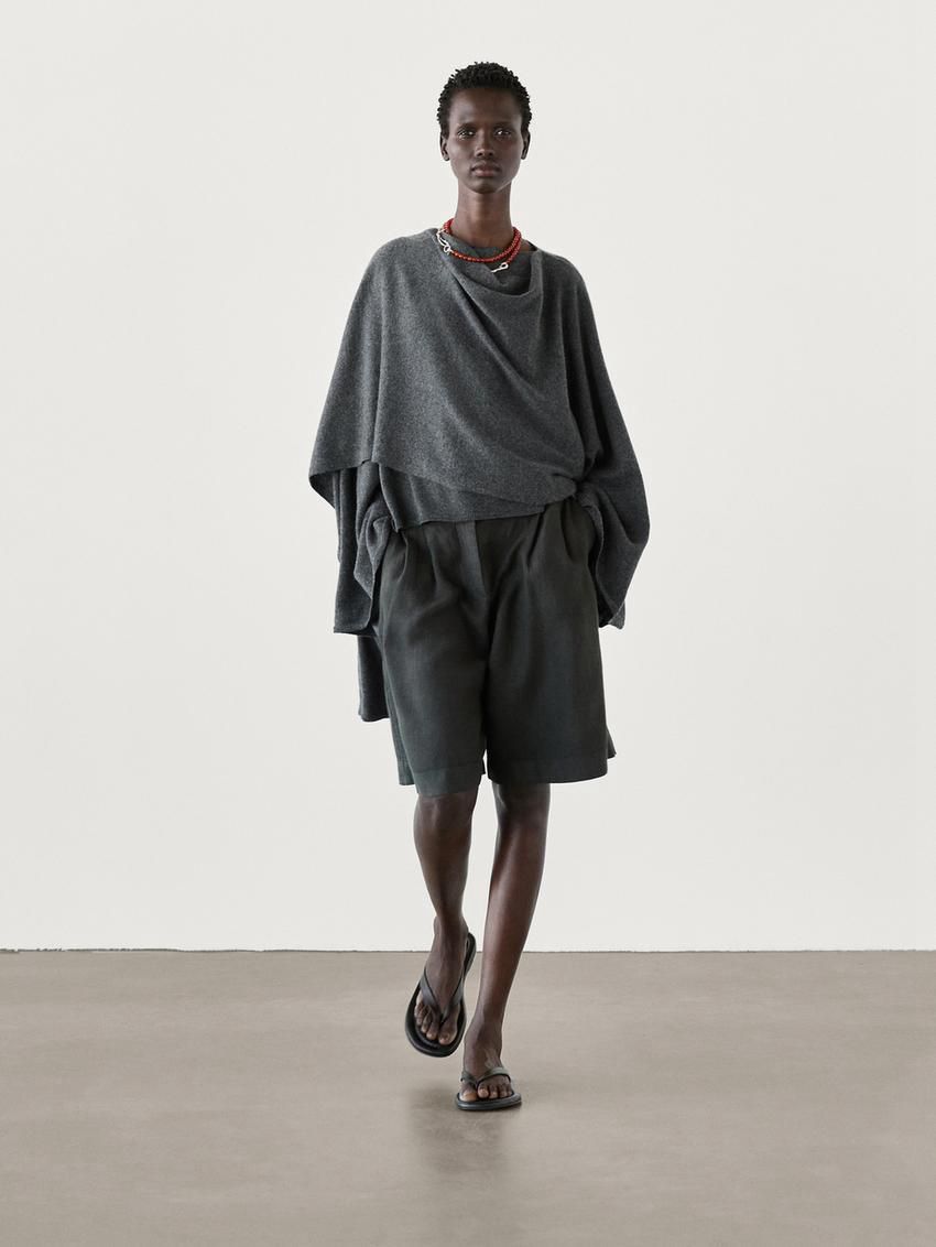Massimo Dutti Cashmere Cape Women Sweater Dark Grey | US-IV4830162