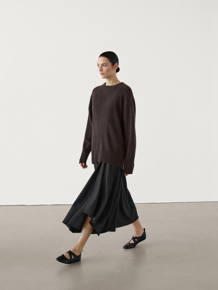 Massimo Dutti Cashmere Crew Neck Women Sweater Chocolate | US-DP0913752