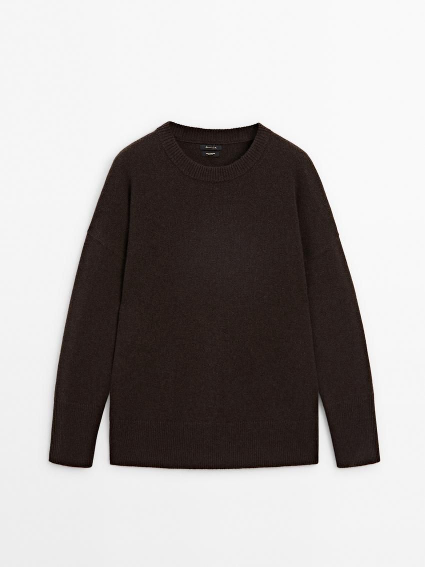 Massimo Dutti Cashmere Crew Neck Women Sweater Chocolate | US-DP0913752