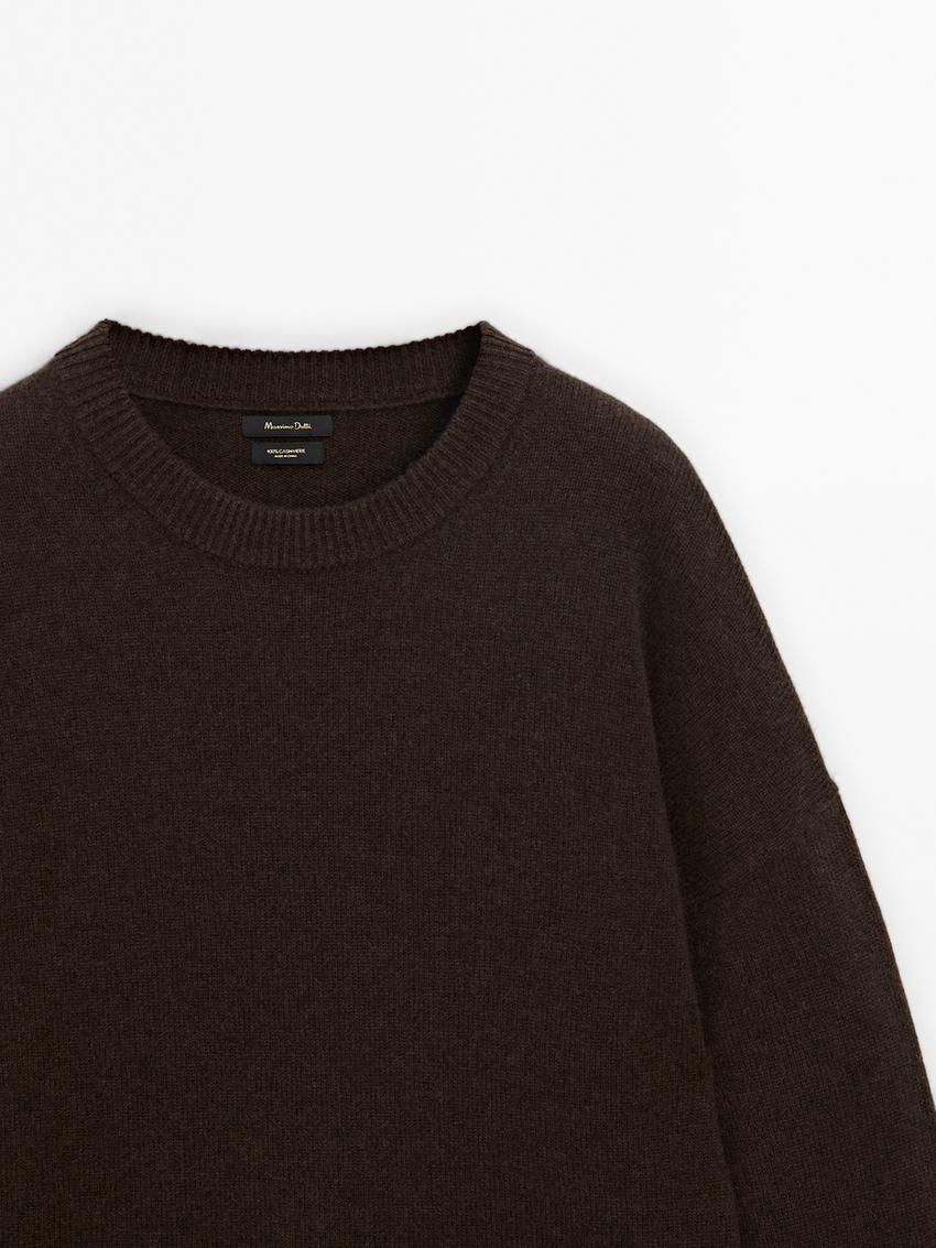 Massimo Dutti Cashmere Crew Neck Women Sweater Chocolate | US-DP0913752