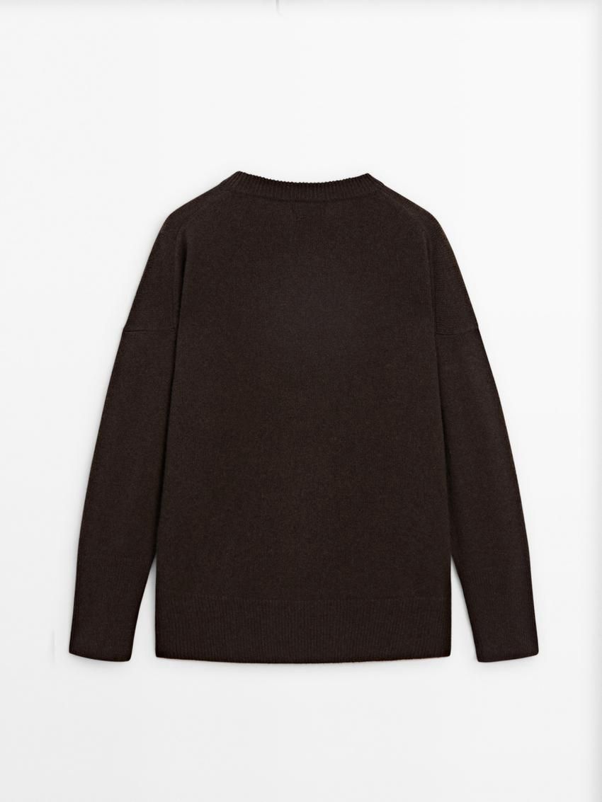 Massimo Dutti Cashmere Crew Neck Women Sweater Chocolate | US-DP0913752
