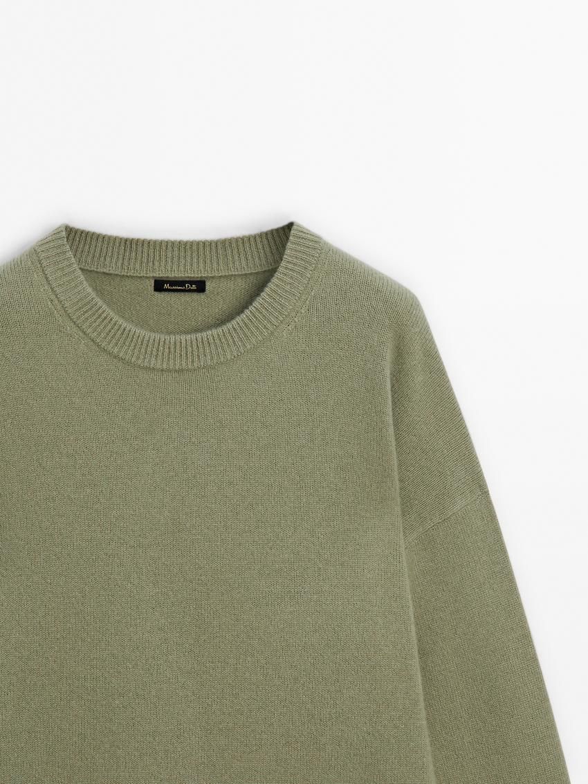Massimo Dutti Cashmere Crew Neck Women Sweater Light Green | US-DT0897543