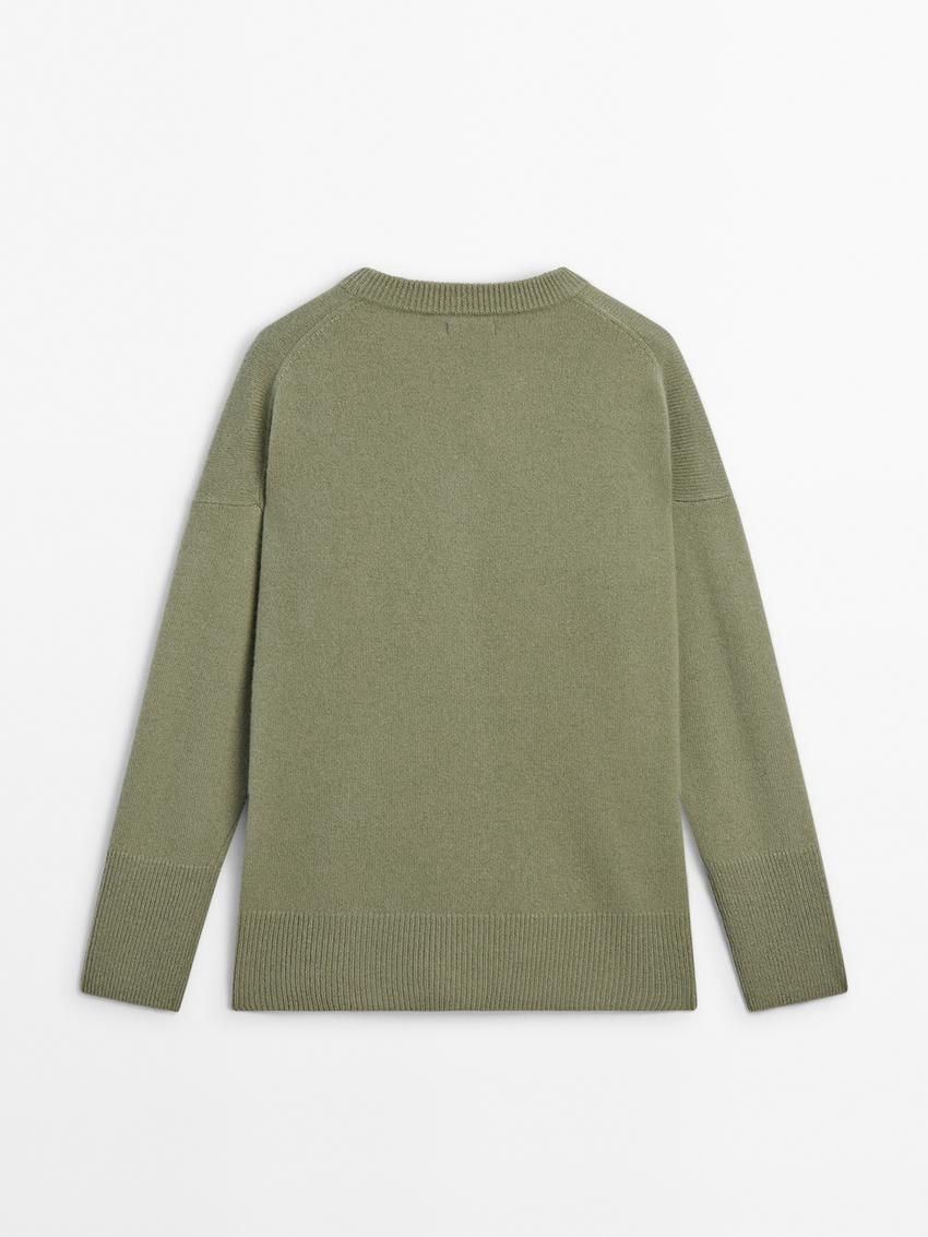 Massimo Dutti Cashmere Crew Neck Women Sweater Light Green | US-DT0897543