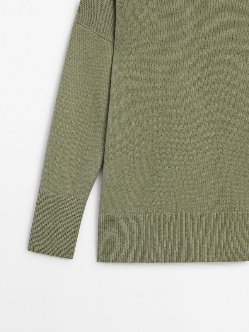 Massimo Dutti Cashmere Crew Neck Women Sweater Light Green | US-DT0897543