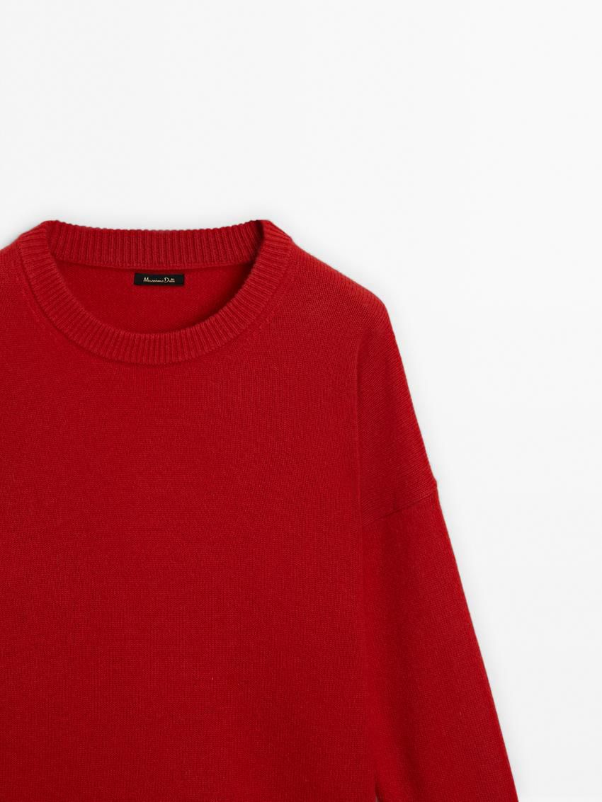 Massimo Dutti Cashmere Crew Neck Women Sweater Red | US-GA5197463