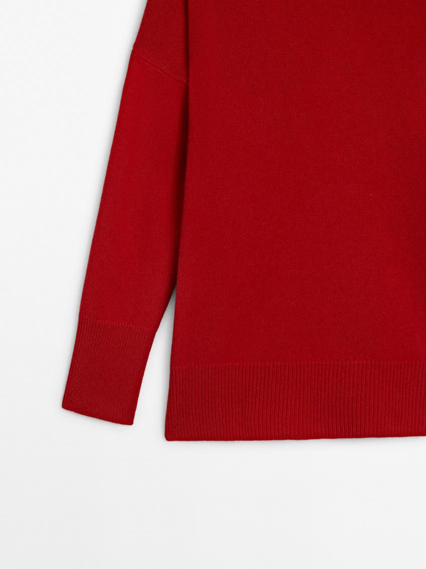 Massimo Dutti Cashmere Crew Neck Women Sweater Red | US-GA5197463