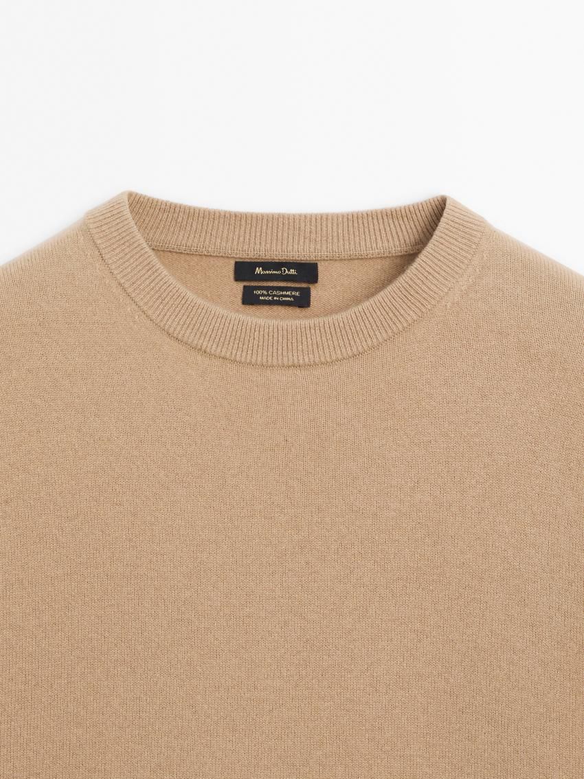 Massimo Dutti Cashmere Crew Neck Women Sweater Light Brown | US-MJ6241730