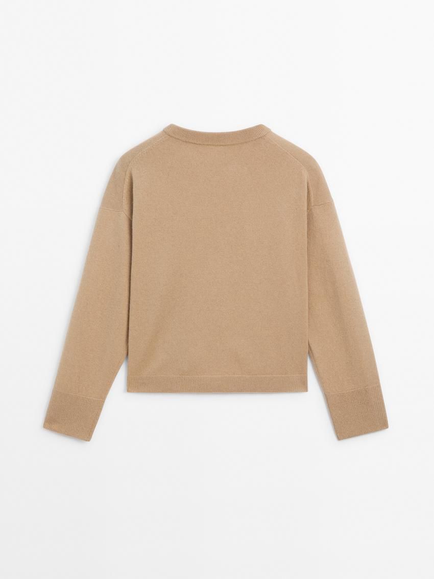 Massimo Dutti Cashmere Crew Neck Women Sweater Light Brown | US-MJ6241730
