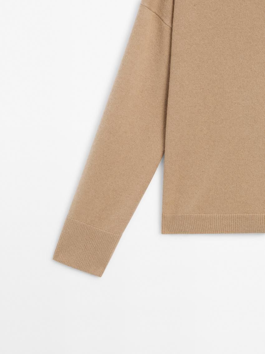 Massimo Dutti Cashmere Crew Neck Women Sweater Light Brown | US-MJ6241730