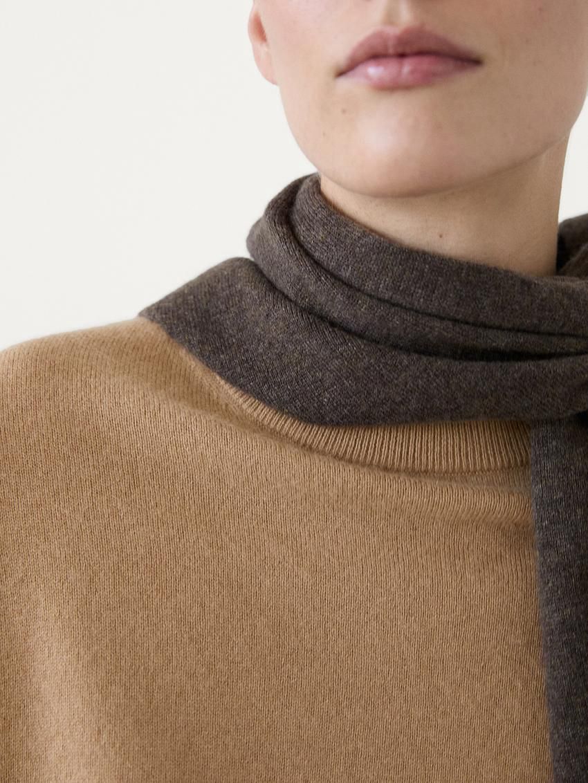 Massimo Dutti Cashmere Crew Neck Women Sweater Light Brown | US-MJ6241730