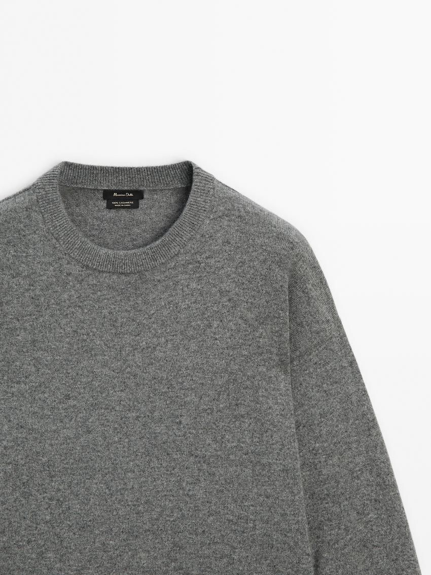 Massimo Dutti Cashmere Knit Crew Neck Women Sweater Grey | US-BE9824560