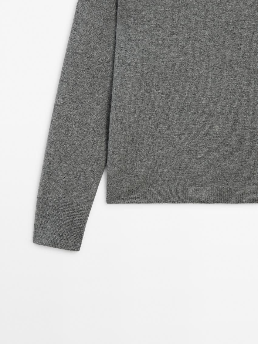 Massimo Dutti Cashmere Knit Crew Neck Women Sweater Grey | US-BE9824560