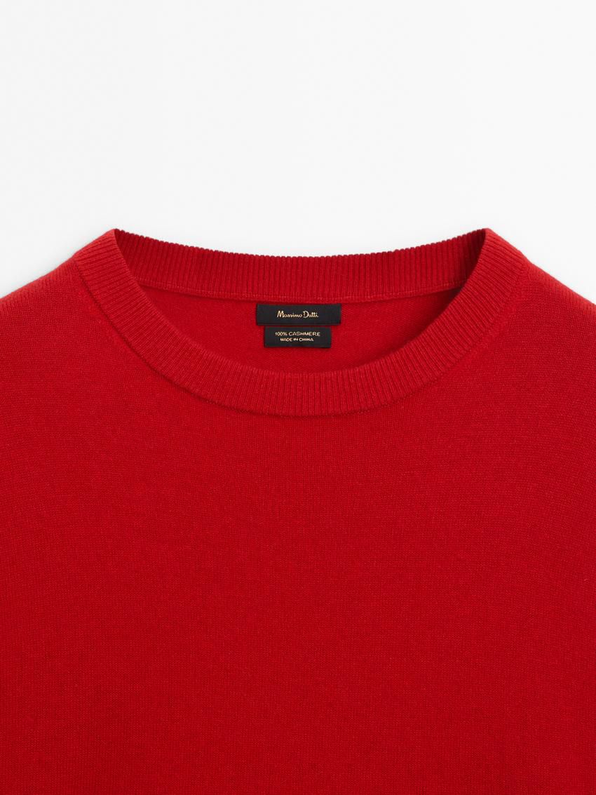 Massimo Dutti Cashmere Knit Crew Neck Women Sweater Red | US-CB5642378