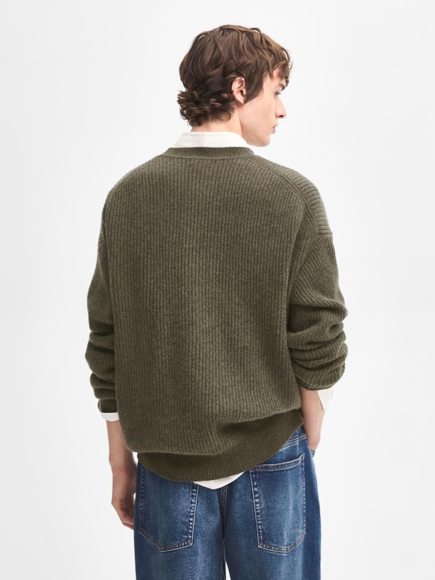 Massimo Dutti Cashmere Knitted Jumper Men Jumpers Green | US-BP3571942