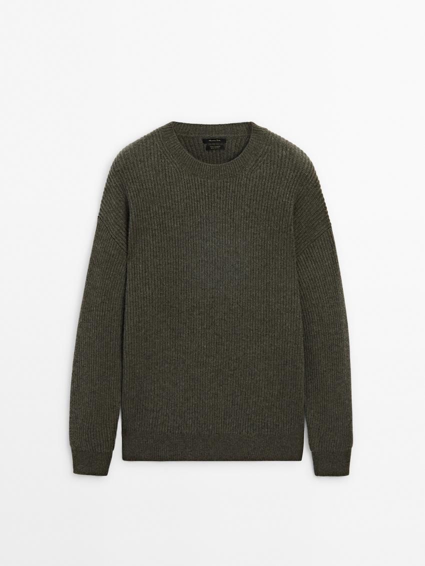 Massimo Dutti Cashmere Knitted Jumper Men Jumpers Green | US-BP3571942