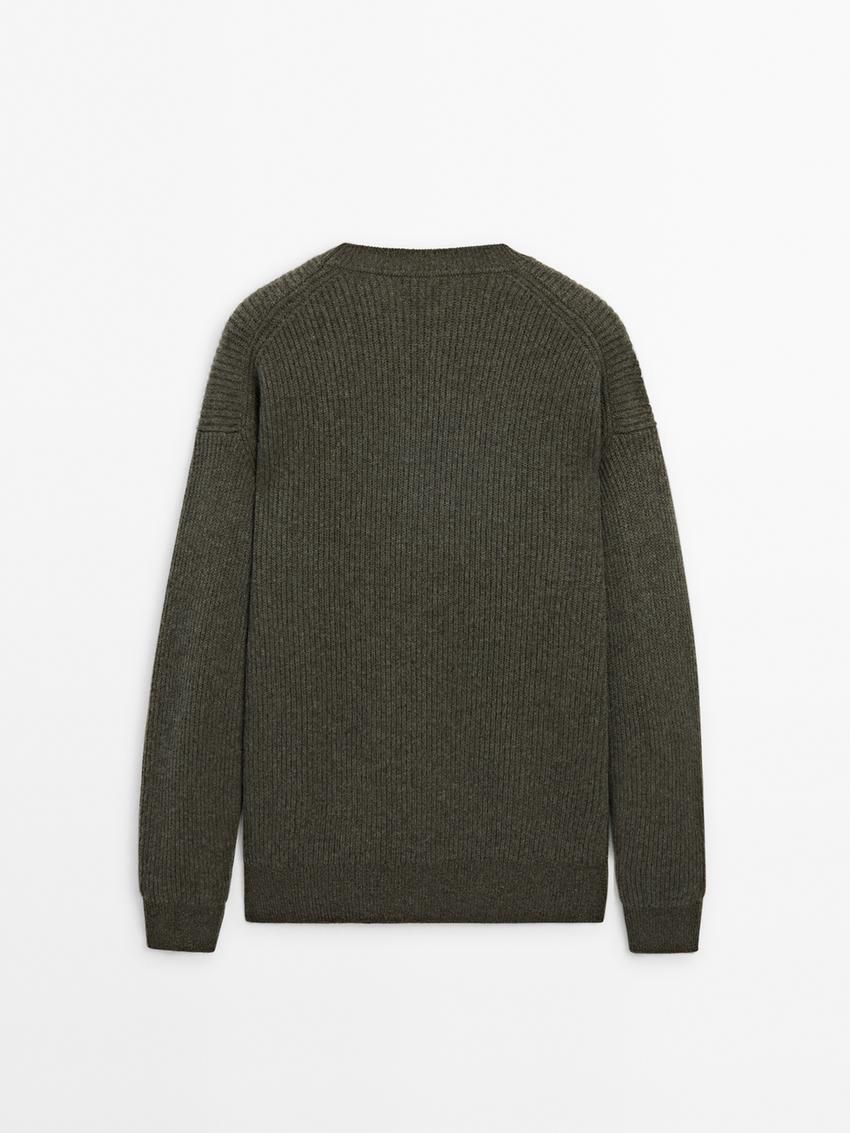 Massimo Dutti Cashmere Knitted Jumper Men Jumpers Green | US-BP3571942