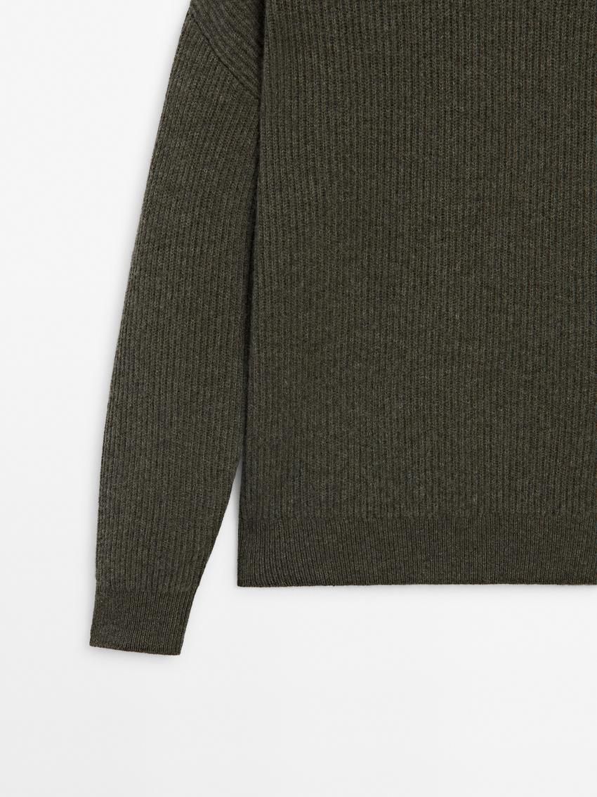 Massimo Dutti Cashmere Knitted Jumper Men Jumpers Green | US-BP3571942