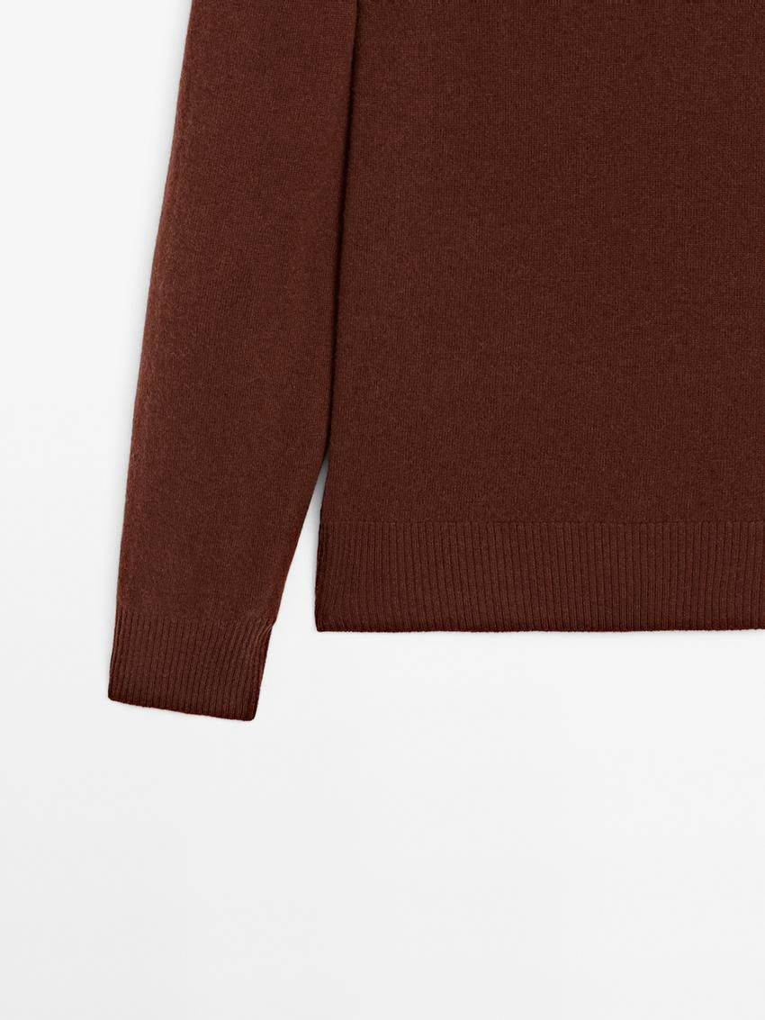 Massimo Dutti Cashmere Knitted Men Jumpers Brown Red | US-WG1902786