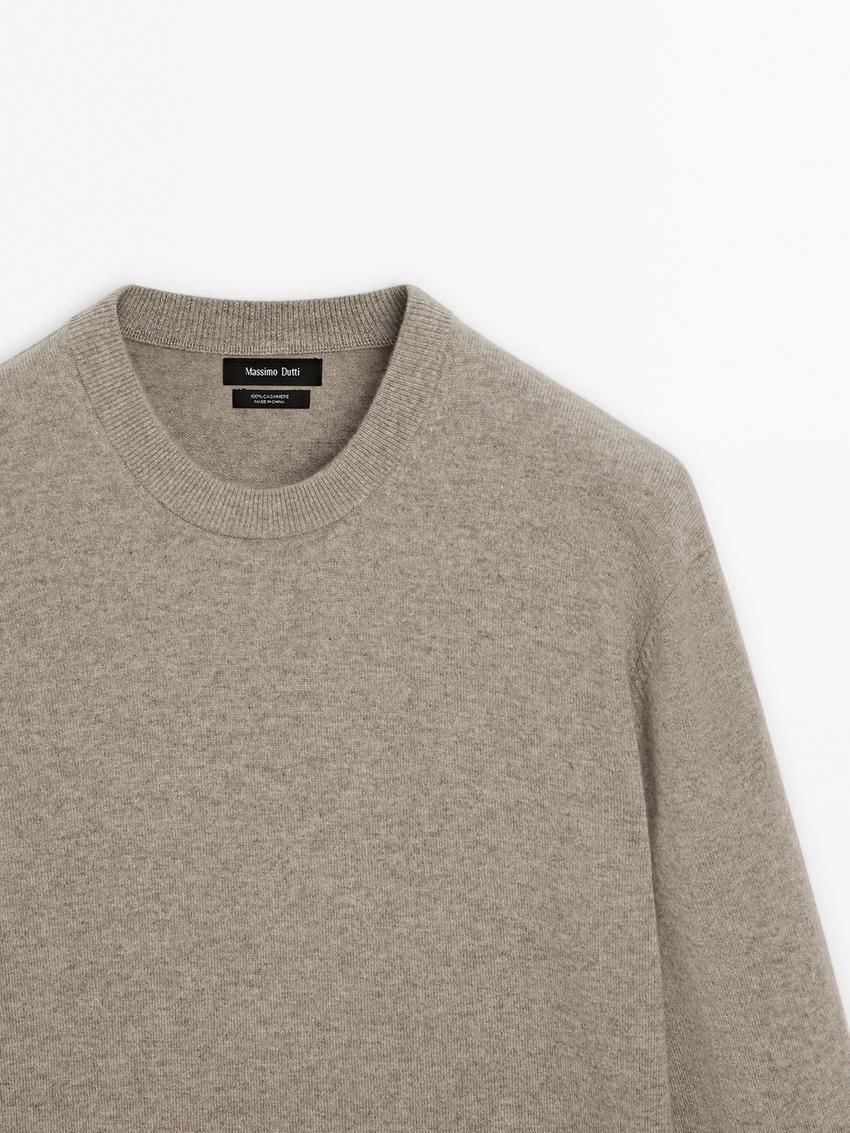 Massimo Dutti Cashmere Knitted Men Jumpers Khaki | US-WR4327680